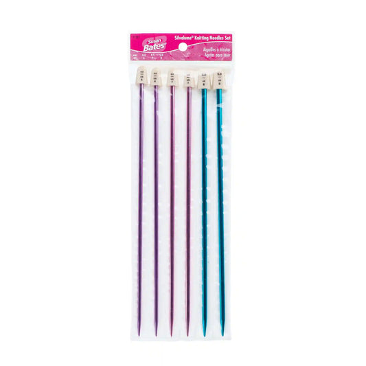 Susan Bates Silvalume 10" Single Point Knitting Needles, Set of 3