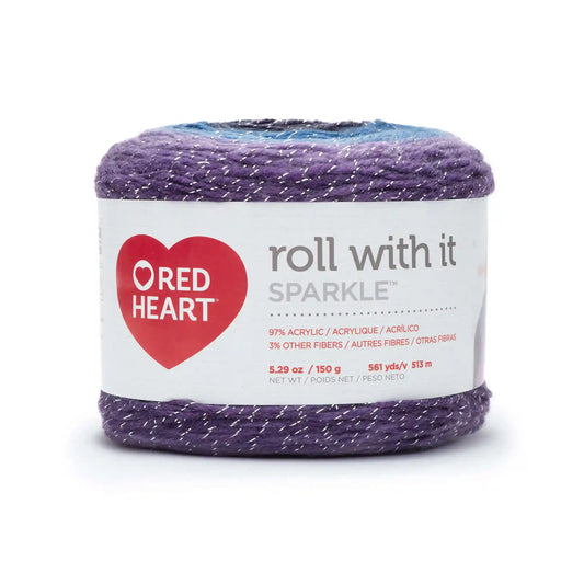 Red Heart Roll With It Sparkle Yarn