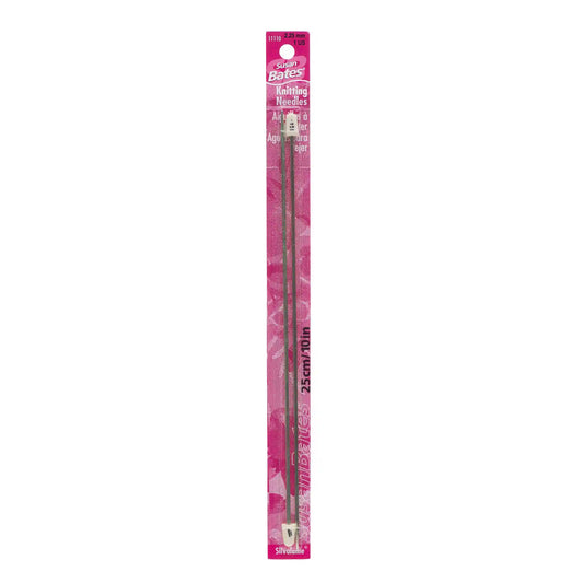 Susan Bates Silvalume 10" Single Point Knitting Needles