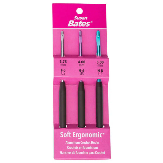 Susan Bates Soft Ergonomic Crochet Hook Set: Sizes F, G, H