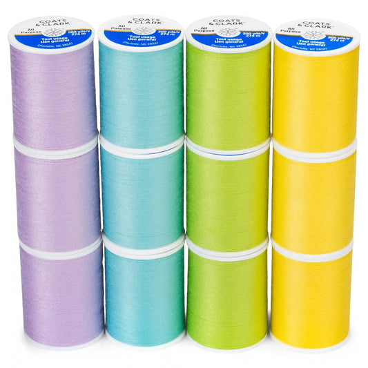 Coats & Clark All Purpose 12 Spool Assortment - Clearance Shades