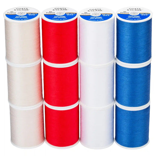 Coats & Clark All Purpose 12 Spool Assortment - Clearance Shades